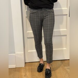 GAP Checkered Black and White Ankle Pants